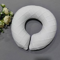 美容院專用記憶棉趴枕，U型臉枕胸枕，按摩SPA床頭洞墊枕，舒適透氣, 斜格白色, 1個