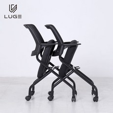 심플즈 루게 ST20 사무용 사무실 접이식의자 회의실용 편한 강의실 수강의자, 블랙프레임 / 차콜 좌판