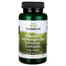 Swanson 斯旺森 紅景天人蔘複合膠囊, 60顆, 1罐