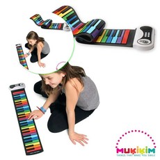 쌍문상회 악기 피아노 완구 뮤키킴 무지개 롤 장난감 악기놀이 휴대용 40872EA, 본상품