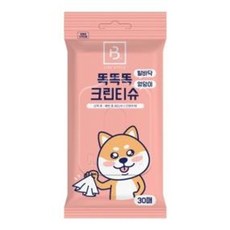 브리더랩 똑똑크린티슈30매(발바닥+엉덩이) [1BO/12개입] 강아지물티슈 반려견물티슈 위생용품 케어용품 발닦기 세정, 1개