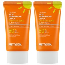 프리티스킨 더 퓨어 제주 감귤 비타C 브라이트닝 365 선크림, 2개, 50ml