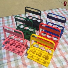 접이식 6구 음료 캐리어 커피 트레이 텀블러 테이크아웃 홀더, 핑크(PINK), 1개