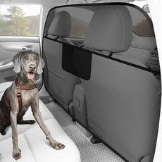 믹스슈퍼 도그 카 배리어 61 4인치 와이드 트럭용 디바이더 대형 SUV 일체형 탈출 방지 뒷좌석 메시 넷 블랙, Large