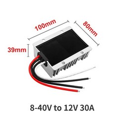 RCNUN 부스트 벅 컨버터 전압 안정기 레귤레이터 자동차 태양광 DC 8-40V to 12V 13.8V 3A 6A 10A 20A 25A 30A CE RoHS, 01 8-40V to 12V 30A, [01] 8-40V to 12V 30A