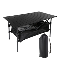 [봄시즌 특가] Frokom 아웃도어 접이식 캠핑 테이블 그물망포함 중형 대형, 블랙