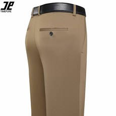 남성용 캐주얼 바지 와이드 중년 바지 얇은 일자 정장 바지 고탄성 캐주얼 슈트 팬츠