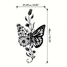나비꽃조형 고급모던스타일 대형철제 거실베란다 벽걸이장식, black