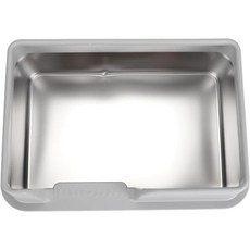 뚜껑이 열린 고양이 쟁반 스테인리스 상자 측면 출입구 디자인 오픈 고양이와 작은 애완동물용 사이즈, 작은 사이즈 회색