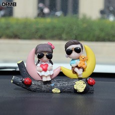 DFMEI 新款2025汽車擺件中控臺可愛樹杈情侶車內飾品車載小擺件告白氣球, 1個, 樹杈眼鏡情侶:如圖
