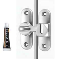 제이스디 무타공 문 잠금장치 다용도 잠금고리 실버, 1개