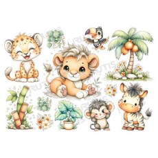 可愛動物轉印貼紙, 1個, 藝術紙-A4