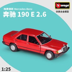 比美高 1:24 阿爾法羅密歐 SUV汽車模型 閤金模型 閤金汽車 閤金賽車 汽車模型 閤金車模 車模擺件 閤金跑車, 1987 奔馳 190E 紅色, 1個