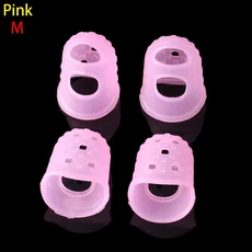 기타 손가락 끝 보호 실리콘 핑거 가드 우쿨렐레 프레스 액세서리 미끄럼 방지 스톨 4 개, 29 M Pink, 1개