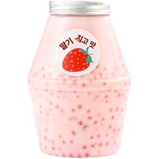 양지감로 밀크티 플라스틱 음료병 포장 컵 냉음료 PET, 1개, 1g, 350ml 바나나 병 50개 구멍 딸기