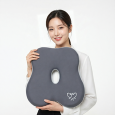 오운 메모리폼 무하중 도넛 방석, 1개, 그레이