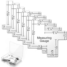 Sabary 6피스 5.1cm(2인치) 미니 바느질 게이지 알루미늄 측정 게이지 퀼팅 템플릿 눈금자 정밀 바느질 도구 퀼팅 DIY 공예 자수용, Sabary 6피스 5.1cm(2인치) 미니 바느질 게