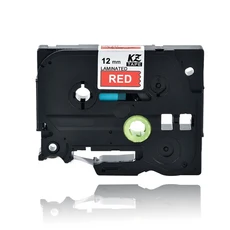 CIDY tz-231 라미네이트 tz p-터치 프린터용 블랙 온 화이트 라벨 테이프 PT-E500W 12mm, 01 12mm, 05 white on red