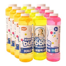 키저스 대용량 비눗방울 버블건 리필 액, 500ml, 12개