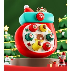 DFMEI 迷你掌上打地鼠兒童玩具解壓小玩具早教玩具男女孩益智按壓小玩具, 如圖, 襪子款—紅色【打地鼠+吹口哨+可轉動】★★