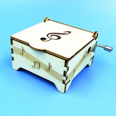 臺灣熱銷 博燃科敎木質益智科敎玩具diy小製作材料包兒童手工模型科學玩具, 八音盒材料包, 1個