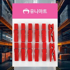 나무집게 중 빨강 인테리어소품 나무클립 장식집게 벽꾸미기 즉석사진 메모꽂이