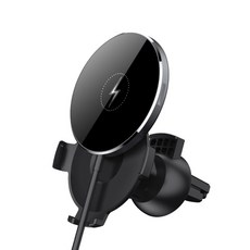 EZGO 15W 磁吸無線充電車用手機支架 磁吸手機架 出風口手機支架, 黑色