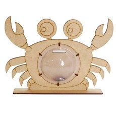 우드공예 DIY 금고 저금통 세트 꽃게 돼지저금통 투명반구 포함, 10개[낱개수량확인]