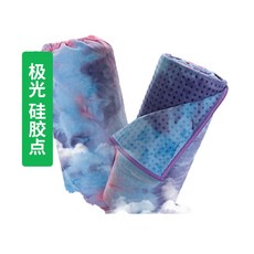扎染矽膠防滑瑜伽墊巾, 極光 矽膠點防滑速幹 瑜伽鋪巾, 1個