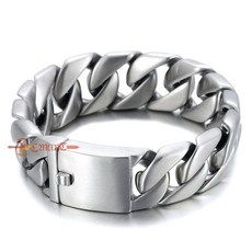 정전기 방지 세라믹 건강 티타늄 팔찌 커플 자석, L. 무광 마감 처리 폭 20mm 길이 21.5cm 내