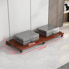 오디오 랙 2단 거실 진열장 메탈 콘솔 우퍼 앰프 선반, 단층 블랙 프레임 + 티크, 기본 색상