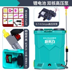 전동분무기 농업용 고압 배낭 소독, 20리터 12A 이중 펌프