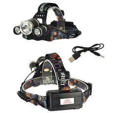 간편한 멀티 센서 일반형 크리 LED 3구 헤드랜턴 후레쉬 랜턴 야간작업, 몽땅 일반형크리LED 3구헤드랜턴만, 1개