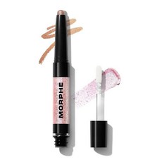 Morphe Mixed Signals 듀얼 엔드 아이섀도우 스틱 - 크림 아이섀도우 안료 및 크롬 리퀴드 플레이크 대담하고 레이어드 아이 메이크업 룩 - 유혹/충실(0.8g/, 연인/파이터, 1