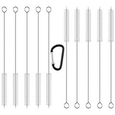 HiVisible 엑스트라 롱 빨대 클리너 브러시 6개 - 금속 세트 재사용 가능한 빨대를 위한 클리닝 315698, 빨대 브러시 10개