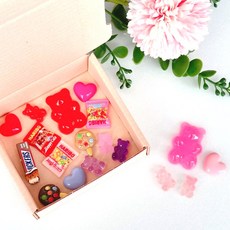 18PC 곰젤리 마그넷 냉장고 자석 타공판 인테리어, 핑크레드