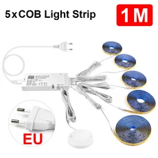 스마트 침투 가능한 목재 COB LED 스트립 터치 센서 빛 320Leds/m 따뜻한/중립 흰색 병렬 조명 주방 백라이, 01 Warm White, 02 발광 색상 6