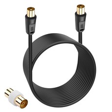 XMSJSIY RG6 동축 TV 케이블 95mm 수 - 어댑터 암-암 커넥터 HDTV 셋톱박스 라디오 위성 수신기용 5m164피트