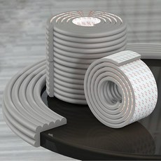 아기를 위한 부드러운 엑스트라 와이드 엣지 프로텍터 5m(16.5피트) 아기 보호 엣지 가드 패딩 자체 접착 양면 테이프 날카로운 모서리 테이블 책상 가구용 안전 가드, 회색