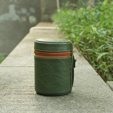 카메라 렌즈 수납 가죽, 중형 빈티지그린 10.5cm 7.5cm, 1개
