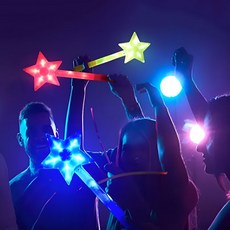 LED 별 응원봉 미니 야광봉 행사 응원도구 1+1, 레드, 2개