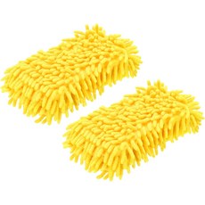 하핑턴 2pcs 세차 스펀지 8.7 x 4.3 셰닐 극세사 장갑 스크래치 없는 흡수성 스크러버 청소 자동차 트럭 SUV 보트 RV 옐로우 세탁 디테일링, 하핑턴 2pcs 세차 스펀지 8.7 x 4.3 셰닐 극