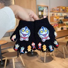 Doly兒童手套冬季加絨加厚奧特曼卡通分指保暖學生防寒手套