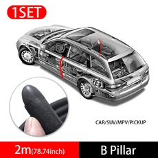 자동차 도어 가장자리 고무 Weatherstrip B 필러 씰링 스트립 트렁크 실란트 액세서리소음 방풍 보호, 01 B Pillar 2M, 1개