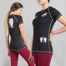 조이할리 윙스 요가반팔 요가복상의 빅사이즈 슬림핏 스포츠 티셔츠