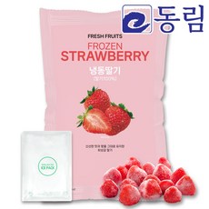 [동림수산] 무가당 A급 냉동딸기 1kg (주스 스무디 대용량 냉동 손질 과일), 1개, 냉동딸기 1kg+아이스팩