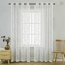 아일릿 화이트 레이스 커튼 145x150cm 가벼운 속커튼 인테리어 안락한 포인트 여름