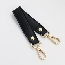 내구성 28CM 가죽 스트랩 손잡이 가방 짧은 하드웨어 DIY 교체, bla gold, 1개