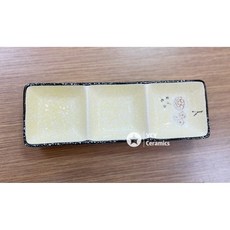 YCY 白梅系列 三格碟 三格皿 燒肉用醬油碟 醬料碟, 1個, 白梅