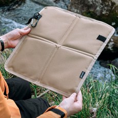 생활해랑 휴대용 접이식 1인용 등산방석, 베이지